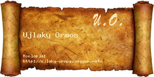 Ujlaky Ormos névjegykártya